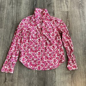 Lilly Pulitzer Pink Cotton Flower Blouse size 8